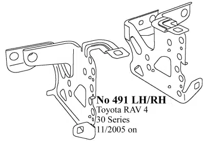 NO491LHRH - Side Brackets for Toyota Rav 4 2005