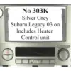 NO303K - Dash Kit for DDIN Silver Subaru Legacy 03 on HVAC