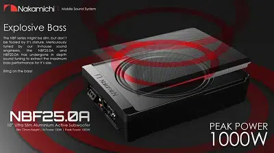 Nakamichi NBF25.0A - 10" Underseat Active Subwoofer 1000w