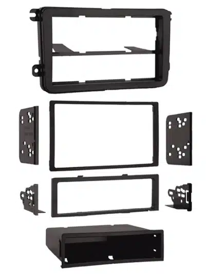 999011-EDS - Dash Kit Din & Double Din Black for VW Passat, Golf, Polo, Tiguan, Caddy, Amarok / Skoda