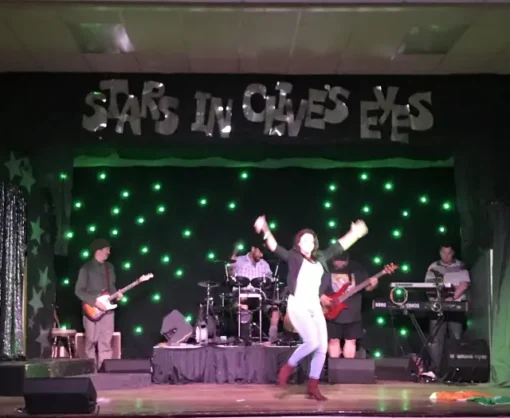 6 metre x 4 metre black velvet SparkliteLED drape with twinkling white lights